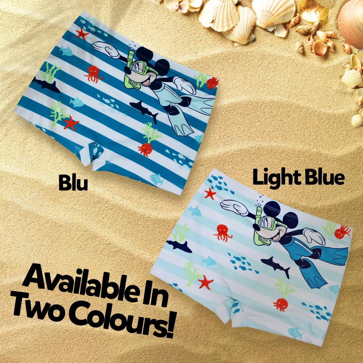 Mickey Mouse bebé-niños Bañador (Azul,3 años)