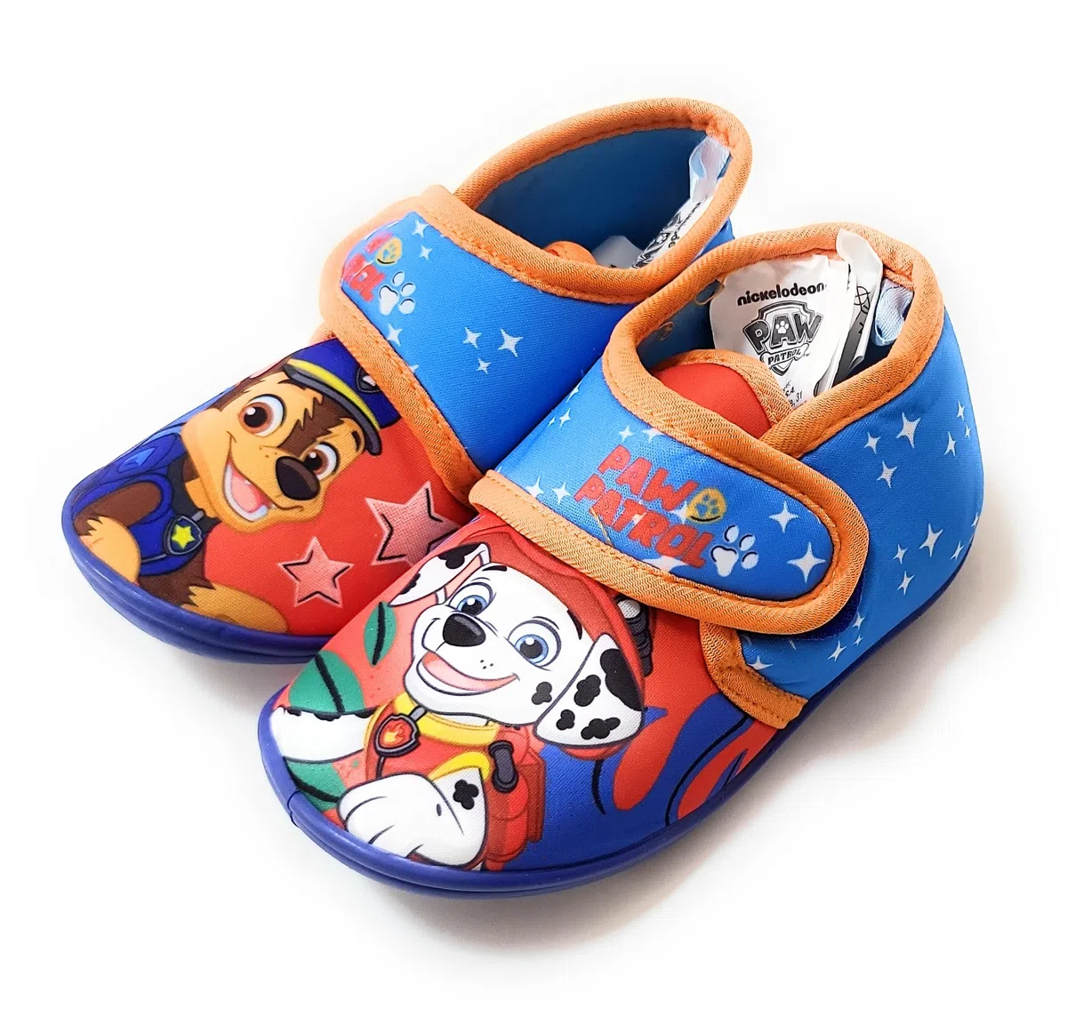 Paw Patrol Zapatillas de casa niño Chase y Marshall, suela antideslizante, interior suave y calentito, cierre de velcro fácil, pantuflas infantiles para invierno y estar en casa