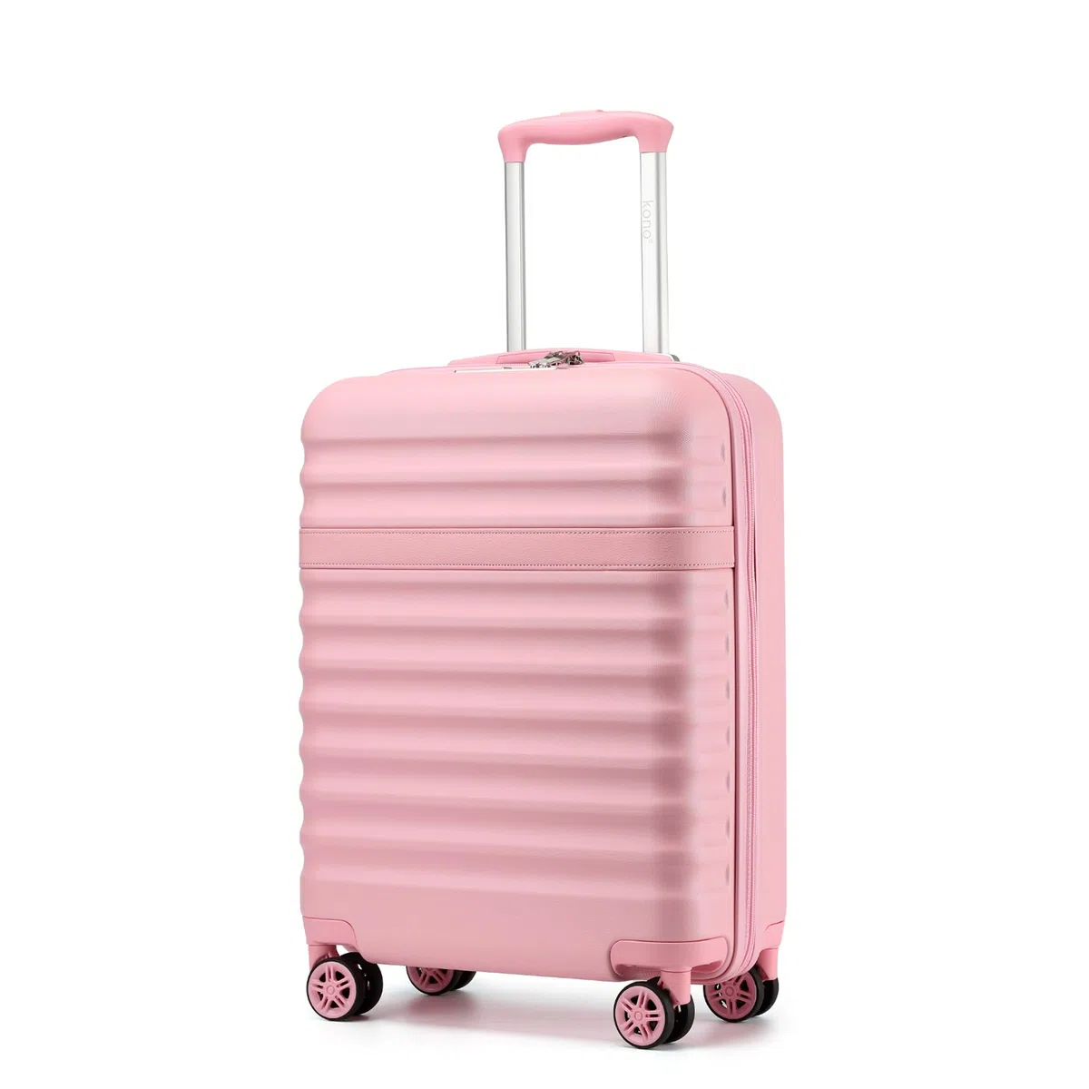 Kono Maleta de Mano ABS + PC rígida Ligera de Cabina de Viaje con Ruedas giratorias TSA, Cabin 20 Inch（S，Rosa）