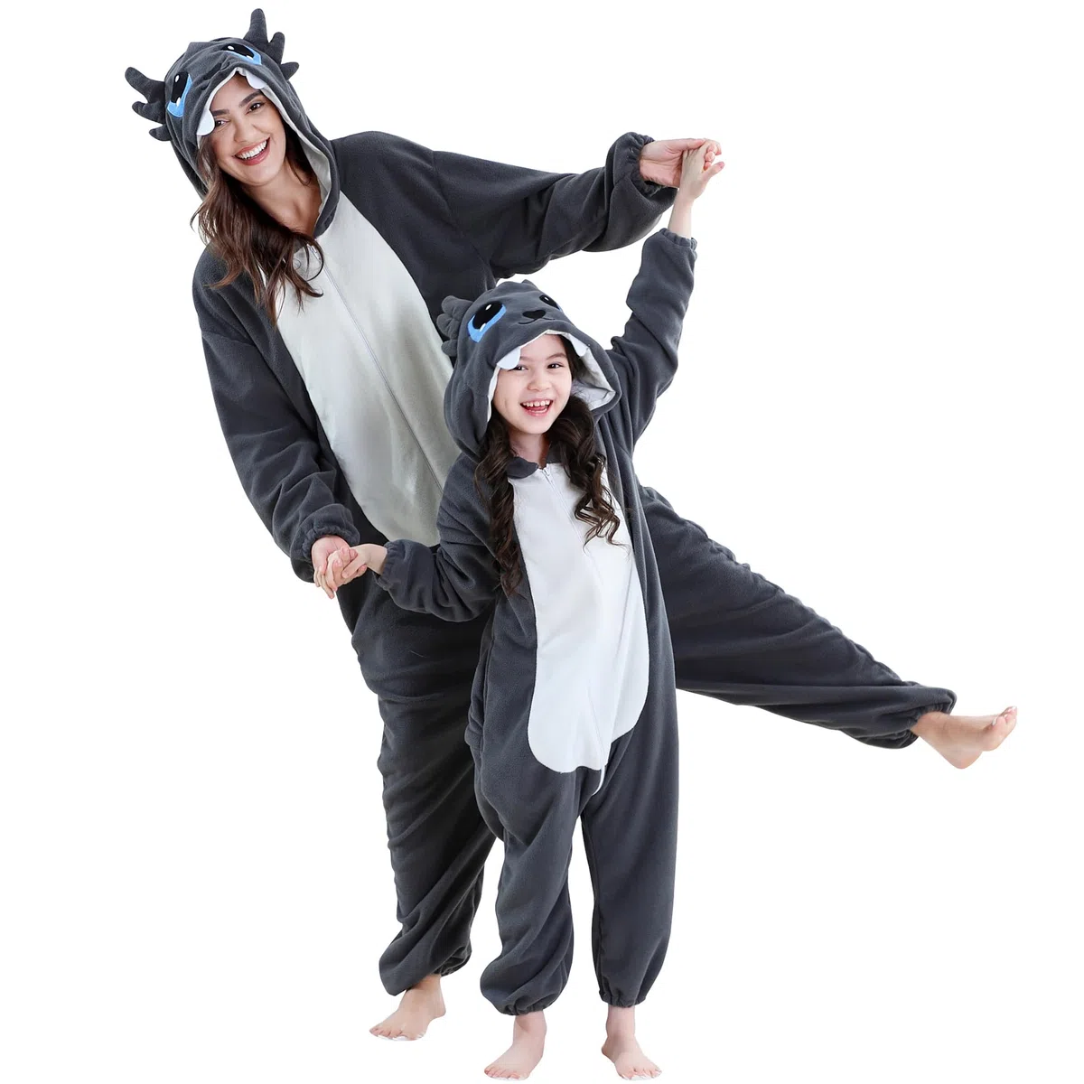 HAHASHOW Pijama Enterizo con Capucha para Adultos - Disfraz de Animal Tierno en Suave Franela Unisex - Tema Invierno, Halloween y Fiestas