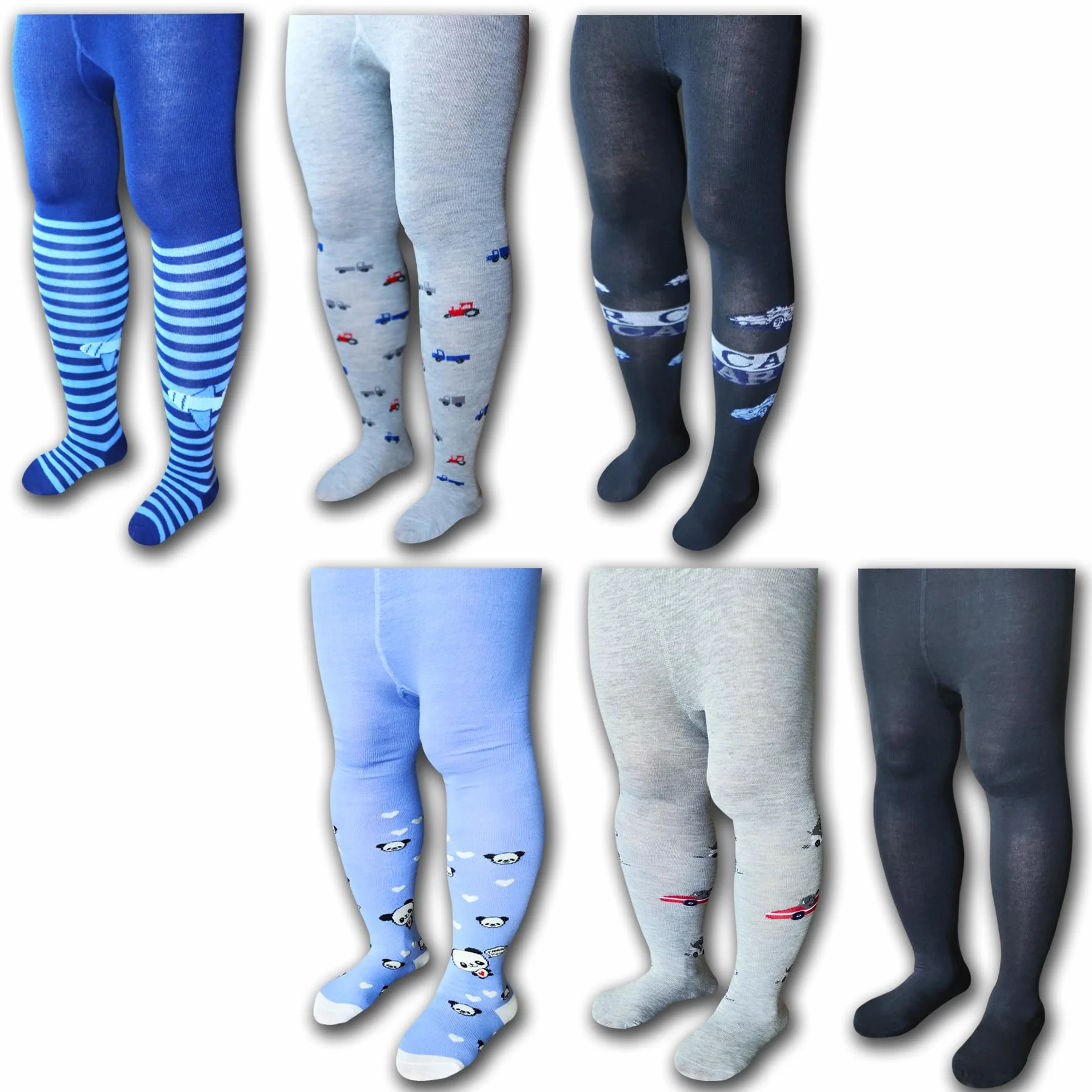 MRCC Pack de 6 leotardos de punto para niños, de algodón fino 12777 Pack de 6 unidades modelo 1. 104/116 cm