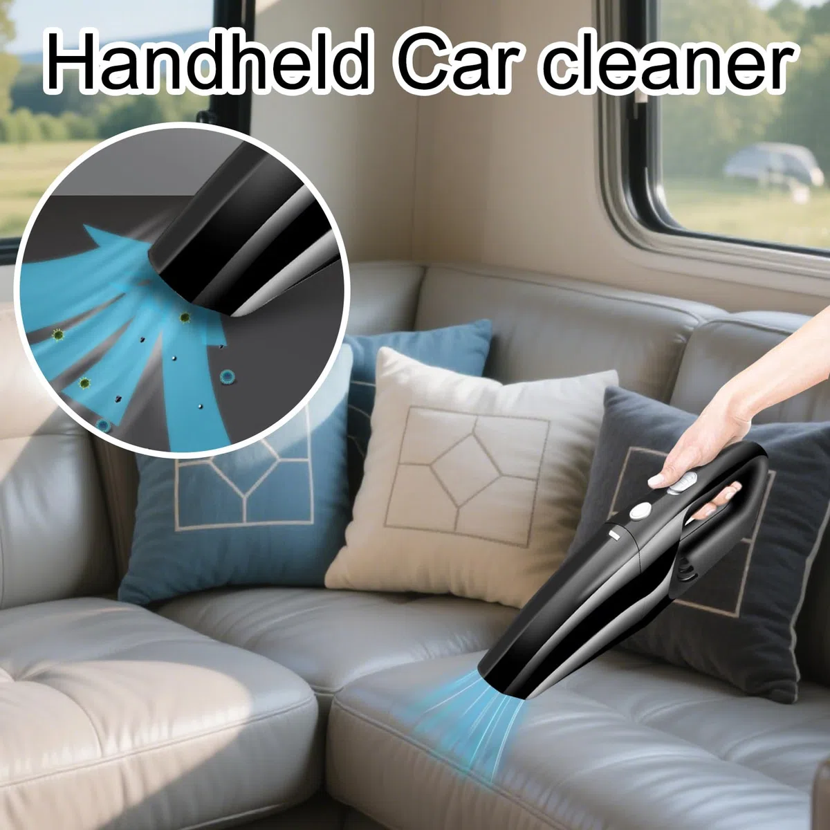Genérico Car Vacuum, Electric Air Duster, Portable Blower, Cordless Automobile Recargable Detailing Noise Reduction Quick Cleanup for Kitchen Vehicle Computer Desktop, 11,81 x 3,54 x 2,36 pulgadas