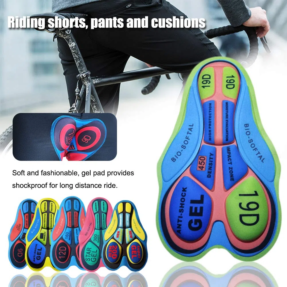 Pantalones cortos de ciclismo,almohadilla de gel suave, cojín de silicona antigolpes,pantalones cortos de equitación, a prueba de golpes,almohadillas de ropa interior para bicicleta(20D)