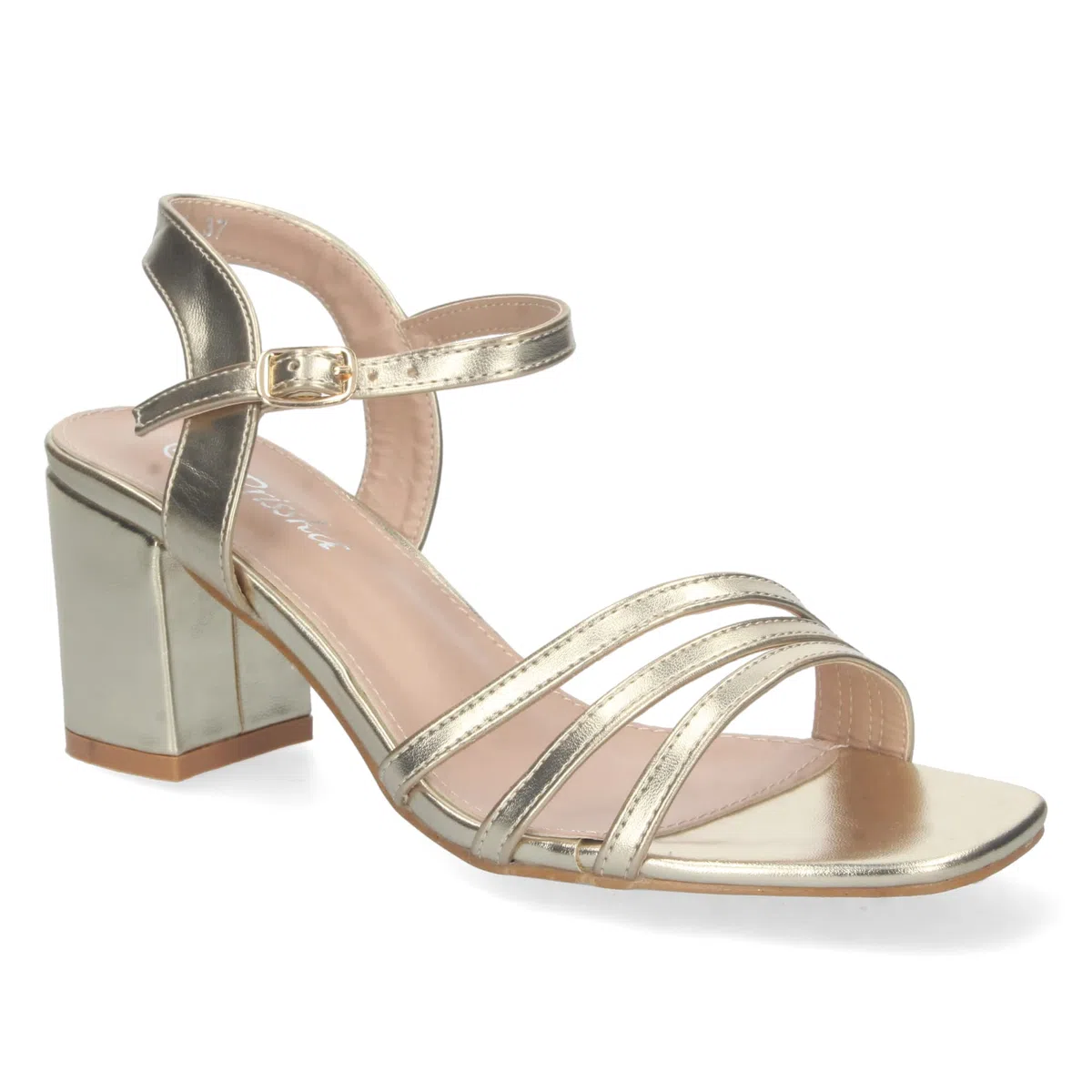 shoes&blues.es Sandalia de Tacon para Mujer, Comoda, con Palas Finas, Talon Abierto, y Cierre de Hebilla, Primavera Verano 2023