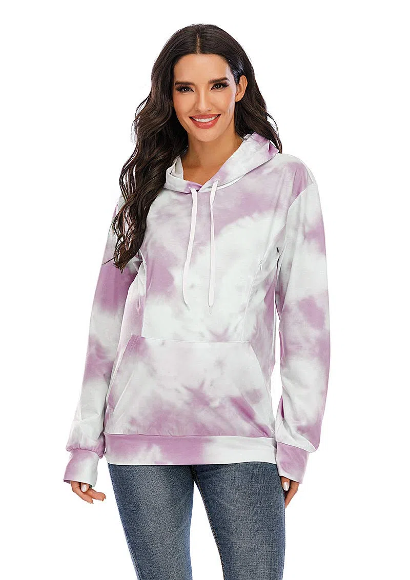 Jersey Lactancia Señoras Otoño Primavera Otoño Hoodie Sudadera Embarazadas Embarazadas para Amamantar Pullover Encapuchado Delgado