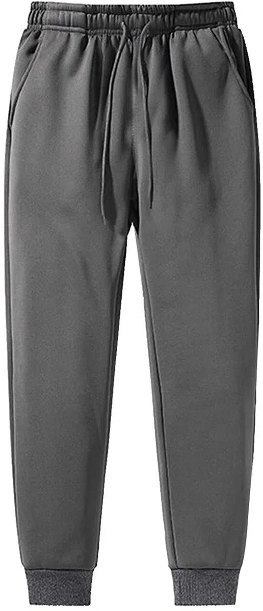 Pantalones deportivos de forro polar para hombre, pantalones de chándal casuales, pantalones de entrenamiento, gimnasio, bolsillos laterales, puños elásticos, pantalones de correr