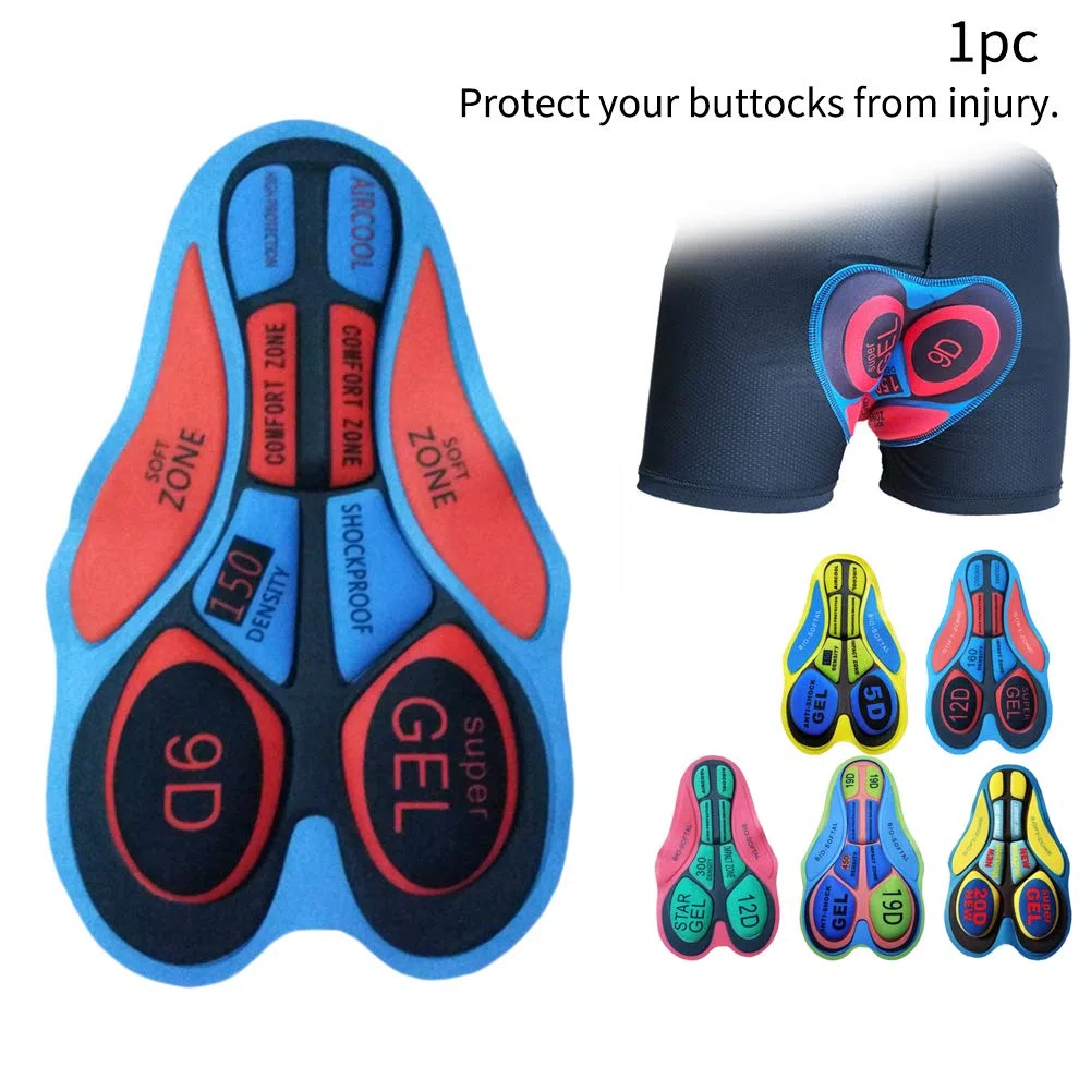 Pantalones cortos de ciclismo,almohadilla de gel suave, cojín de silicona antigolpes,pantalones cortos de equitación, a prueba de golpes,almohadillas de ropa interior para bicicleta(20D)