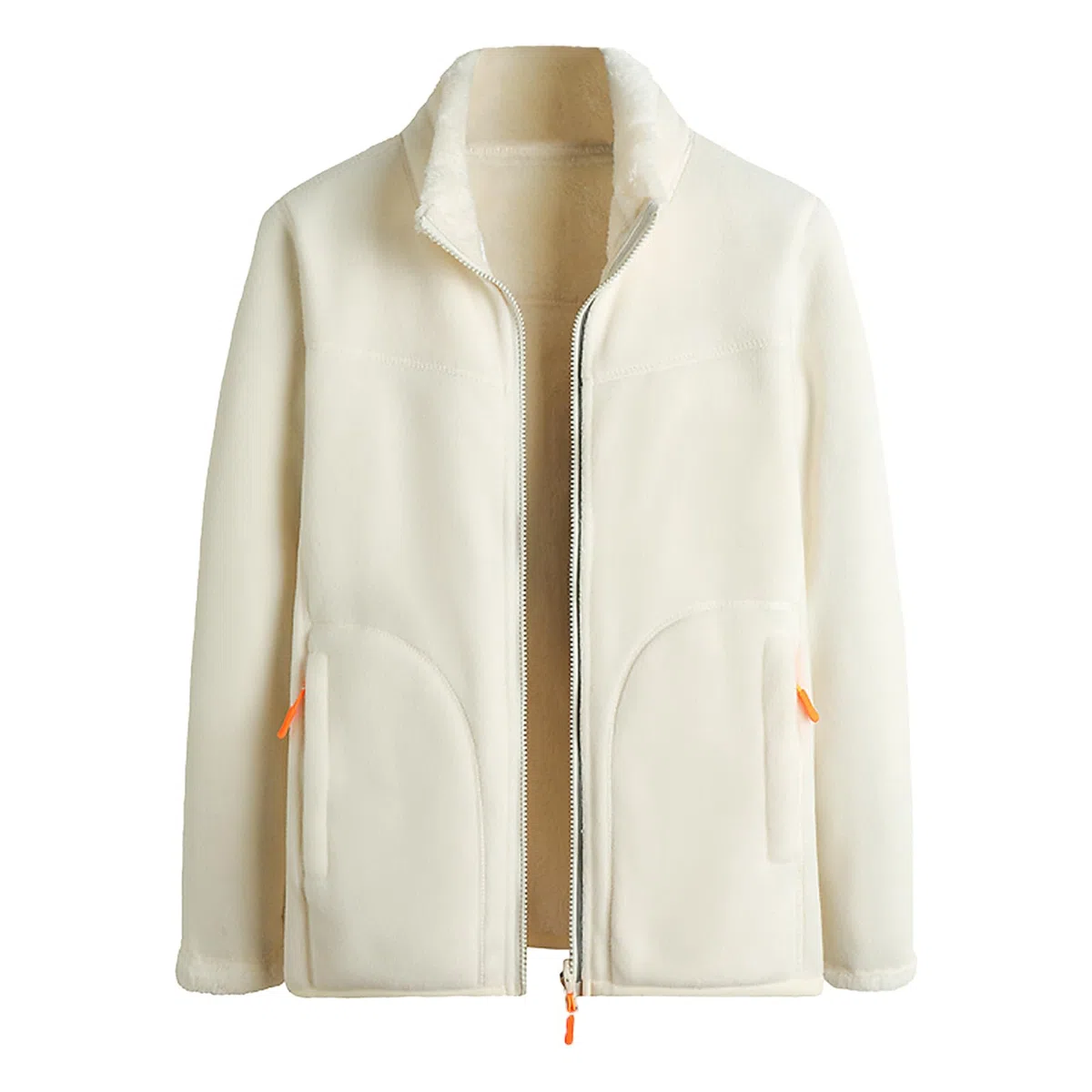 BWBIKE Mujer Cálida Cremallera Manga Larga Suave Chaqueta Polar Fuzzy Fleece Abrigo Reversible de Recreación al Aire Libre con Doble Forro para Otoño Invierno