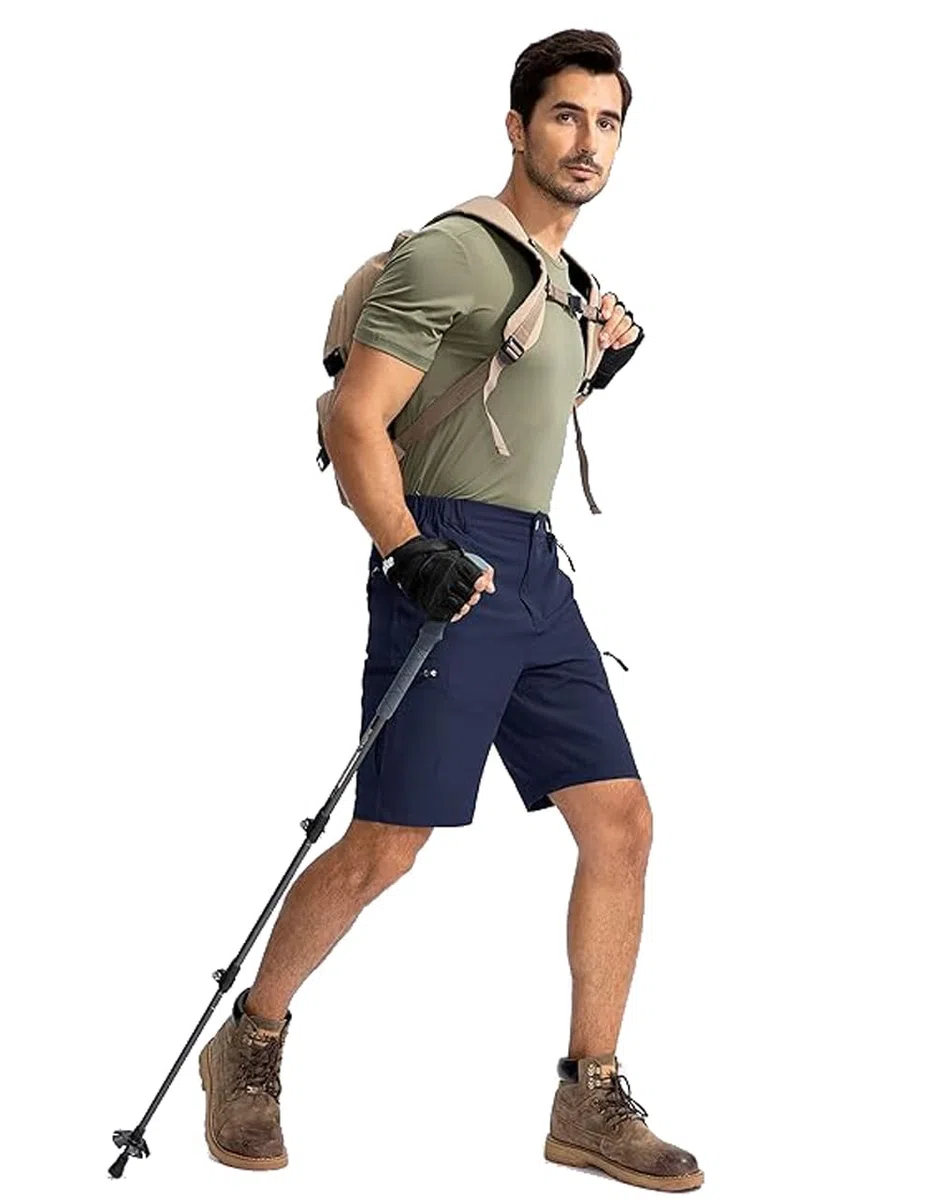 Tansozer Pantalones cortos de senderismo para hombre con bolsillo con cremallera al aire libre verano cargo pantalones