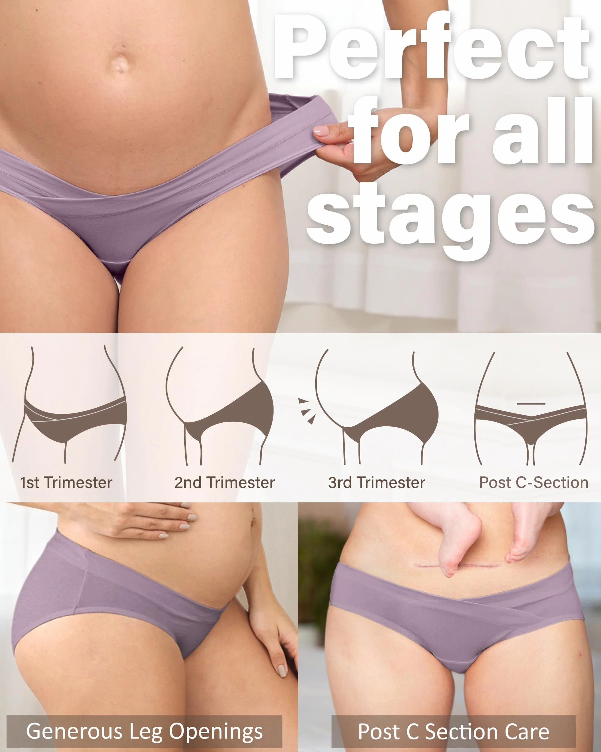 Intimate Portal Bragas Embarazadas de Algodón | Premamá y Postparto | Braguitas Bikini