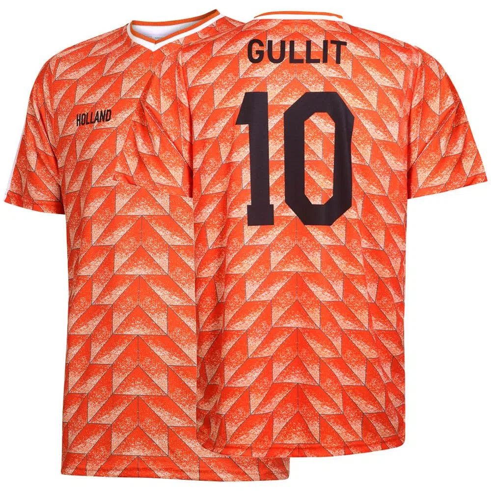 Kingdo Euro 88 Jersey Gullit - Países Bajos - Naranja - Niños y adultos - Niños - Hombre - Camiseta de fútbol - Regalos de fútbol - Camiseta deportiva - Ropa deportiva, naranja, L