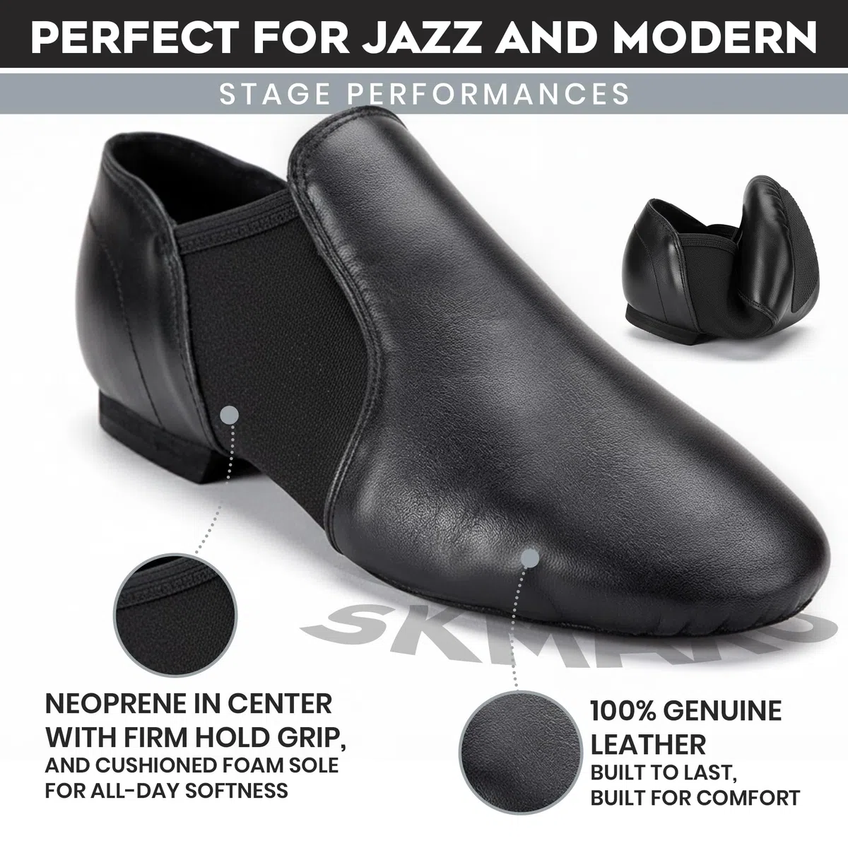 Zapatos de jazz de neopreno, zapatos de baile de jazz, zapatos de cuero para jazz y baile moderno