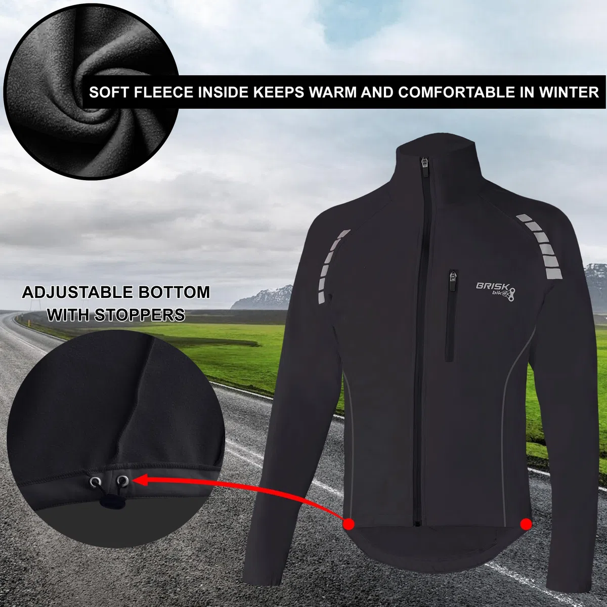 Brisk Bike Chaqueta de ciclismo Chaqueta de ciclismo ultraligera y transpirable para correr