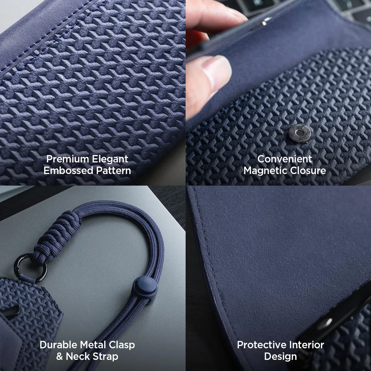 VULKIT Estuche Portátil de Cuero Sintético para Gafas de Mujer y Hombre, Funda Delgada para Gafas de Sol, Estuche Unisex para Lentes, Compatible con la mayoría de Gafas y Lentes de Sol, Talla Única