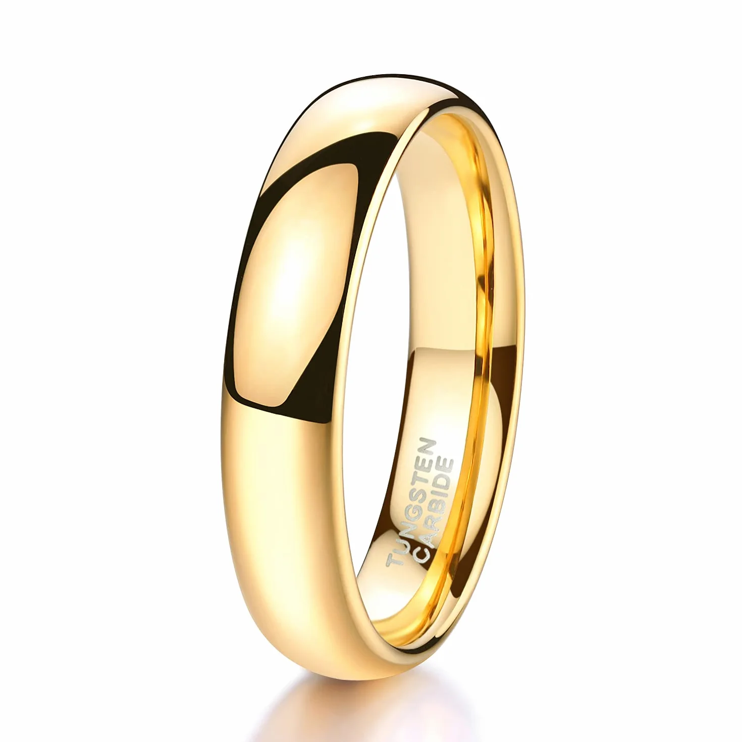 Zakk - Anillo para hombre y mujer, de oro pulido, de tungsteno, alianza, anillo de compromiso para boda, promesa, anillos de 2 mm, 4 mm, 6 mm, 8 mm, talla 47 – 75