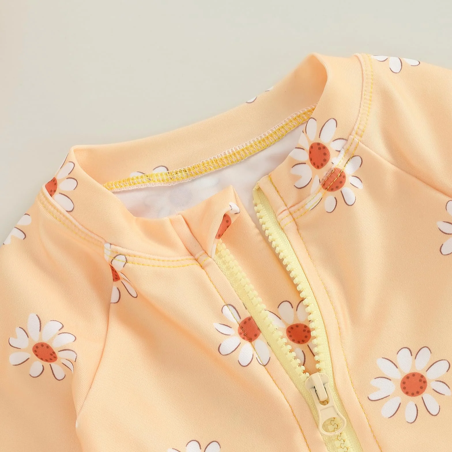Carolilly - Traje de baño de una pieza para bebé y niña, estampado floral, con sombrero de manga larga antirrayos UV (6 meses a 3 años)