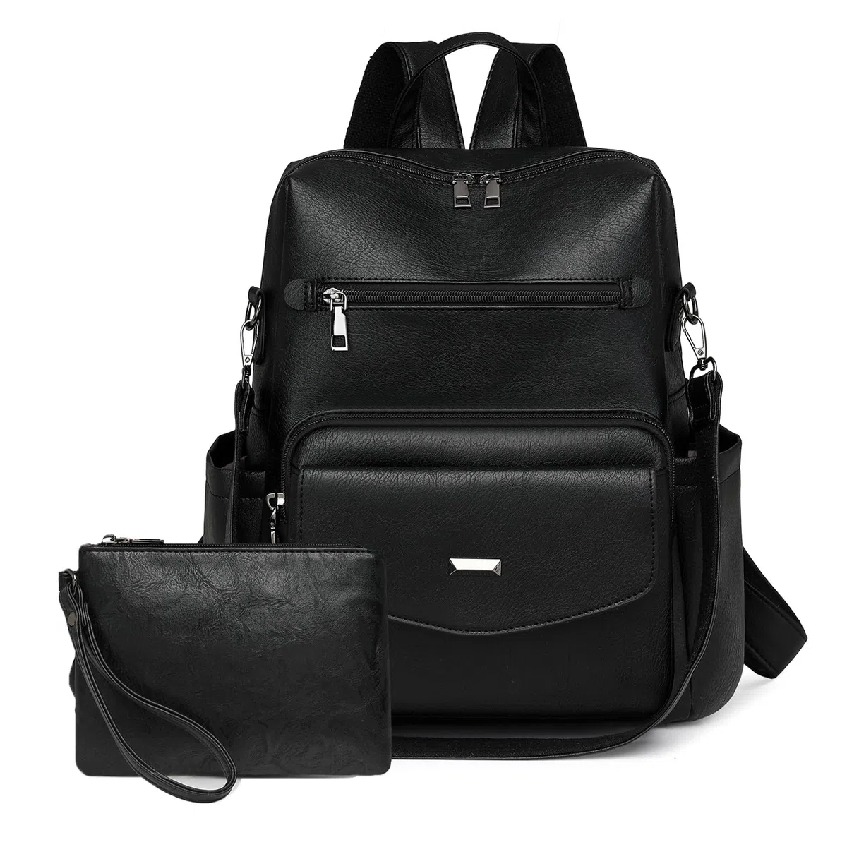 Mochila de cuero PU para mujer, bolso de hombro, mochila casual a la moda antirrobo, mochila de viaje grande para mujer