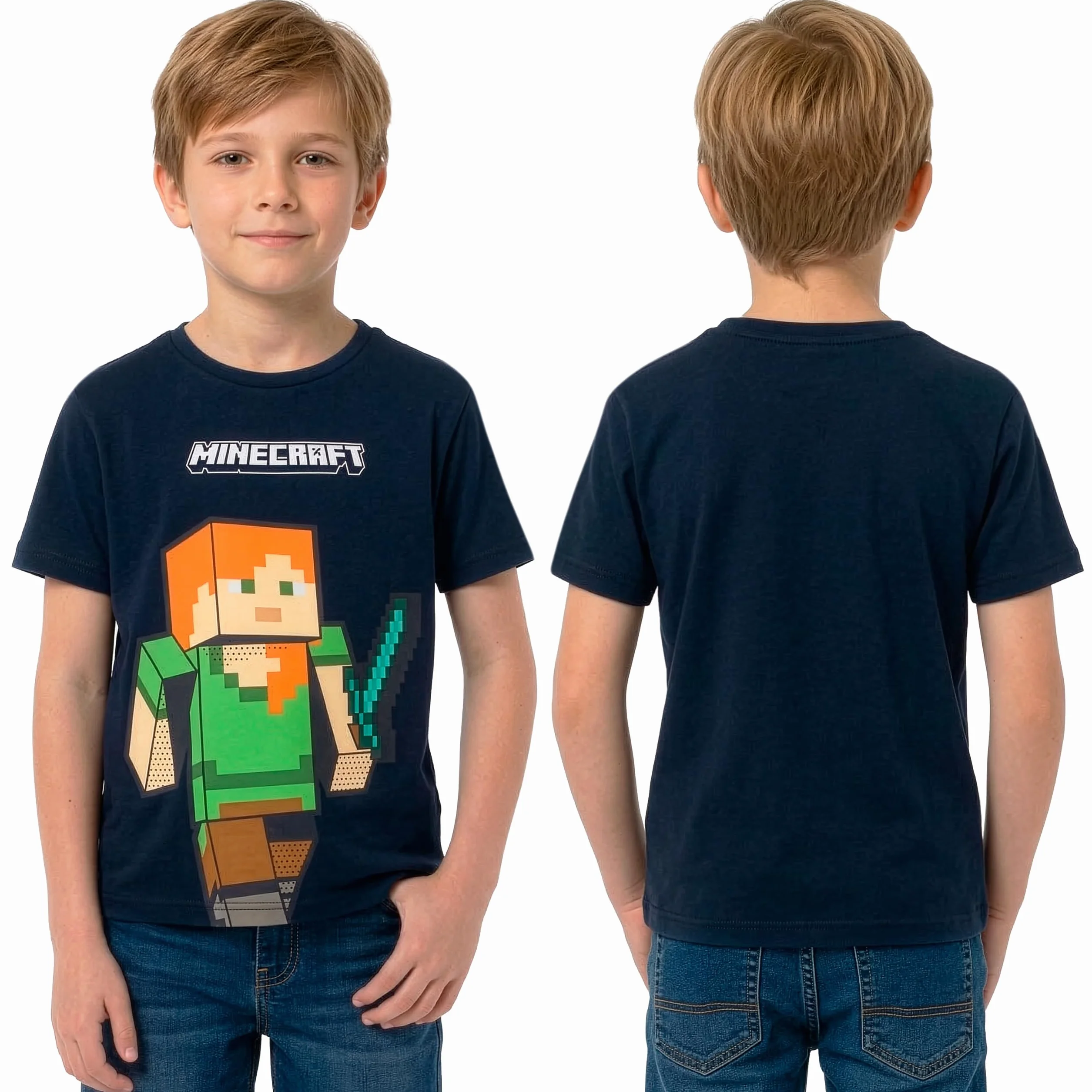 Minecraft Camisetas para Niño, Pack De 3 Camisetas Gaming para Niños, Lote De Camiseta Infantiles