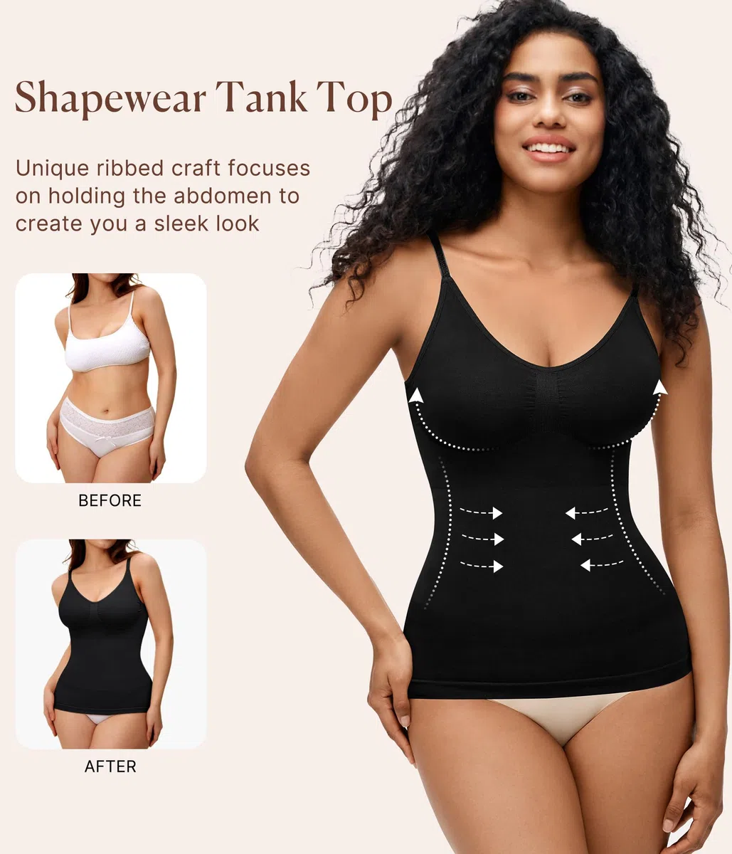 Gotoly Faja Reductora Mujer Compresión Camiseta sin Mangas Adelgazante Lencería Moldeadora Shapewear Sin Costuras Control Shapers