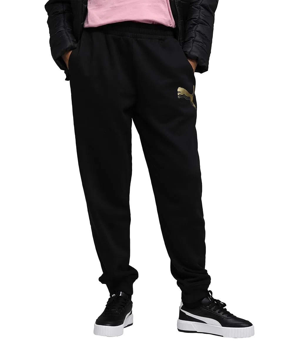 PUMA ESS Metallic Sweatpants FL - Pantalones de Punto Mujer