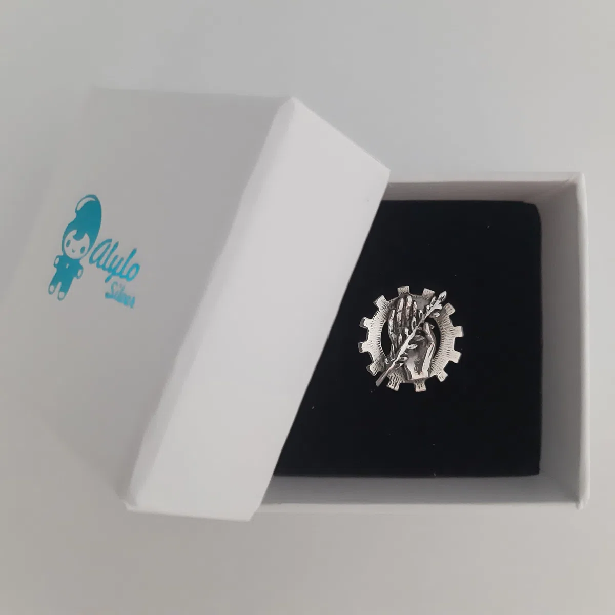 Insignia Profesional de Asistente Social Pin para Hombre Mujer en Plata 925 con Caja para Regalo