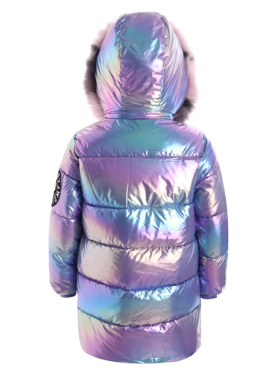Freebily Chaqueta Acolchada con Capucha Metalizada Niña Abrigo Casual Cálida Brillante Abrigo Manga Larga con Cremallera Ropa Otoño Invierno