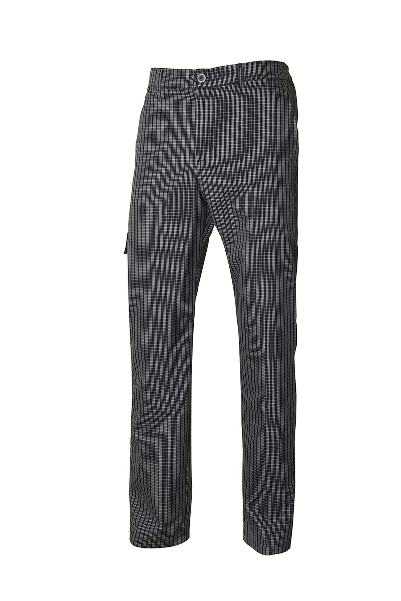 VELILLA Pantalón de Cocina A Cuadros Multibolsillos Pantalones de Cocinero Unisex Adulto