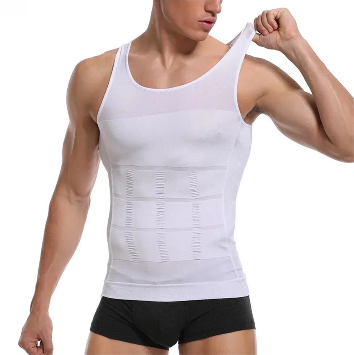 Camiseta Compresión Hombre Camiseta de compresión Moldeadora Cuerpo for Hombre, Chaleco sin Mangas for Entrenamiento en Gimnasio, ginecomastia, Abdomen y Cintura