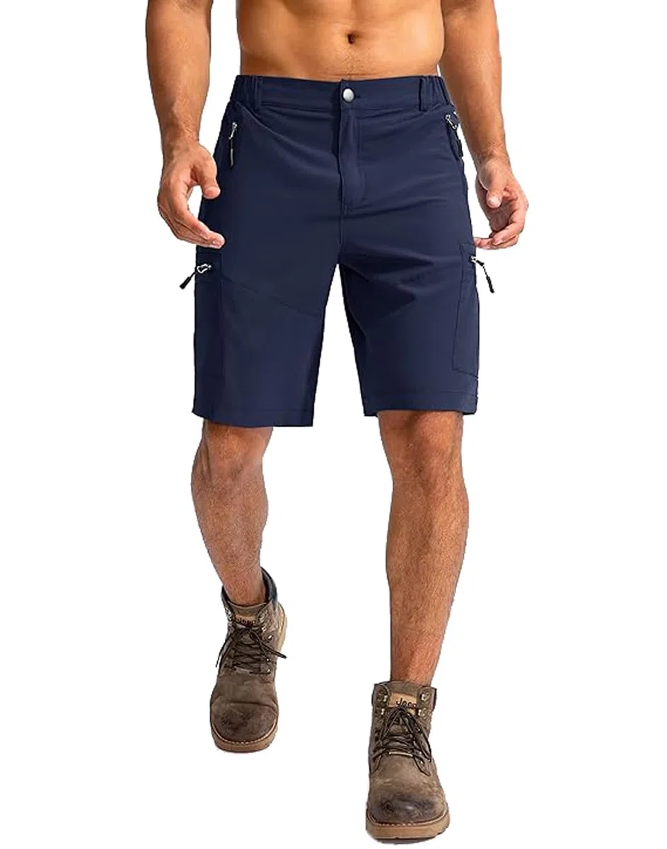 Tansozer Pantalones cortos de senderismo para hombre con bolsillo con cremallera al aire libre verano cargo pantalones