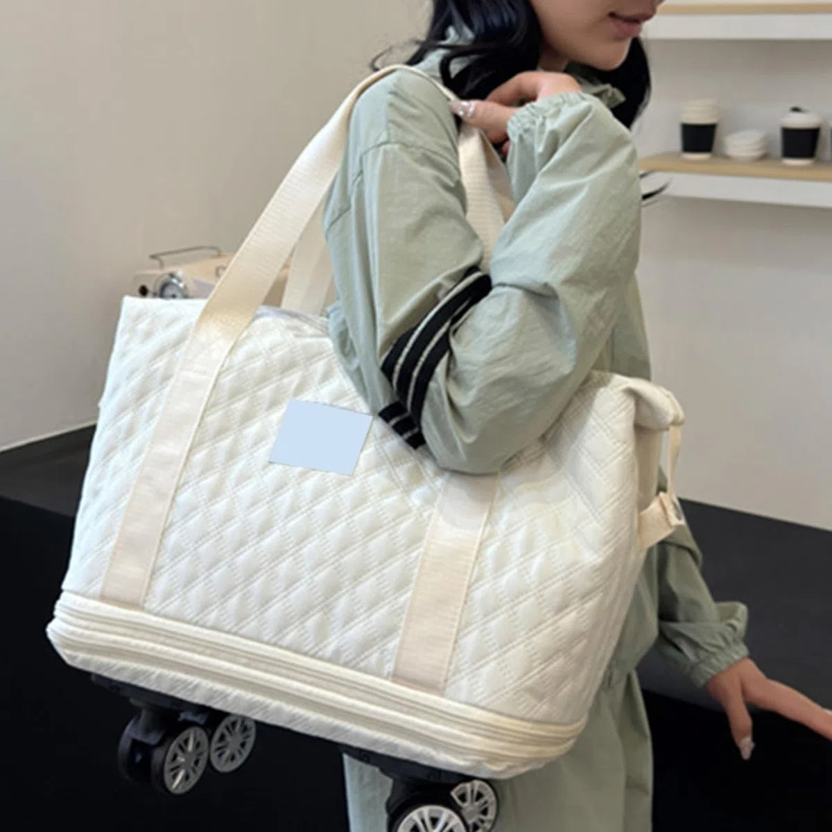 Bolsa De Viaje Plegable Ampliable, Bolsa De Viaje con Ruedas | Bolsa de viaje con ruedas Bolsa de para llevar | Equipaje de mano extensible, bolsa de viaje de gran capacidad para gimn