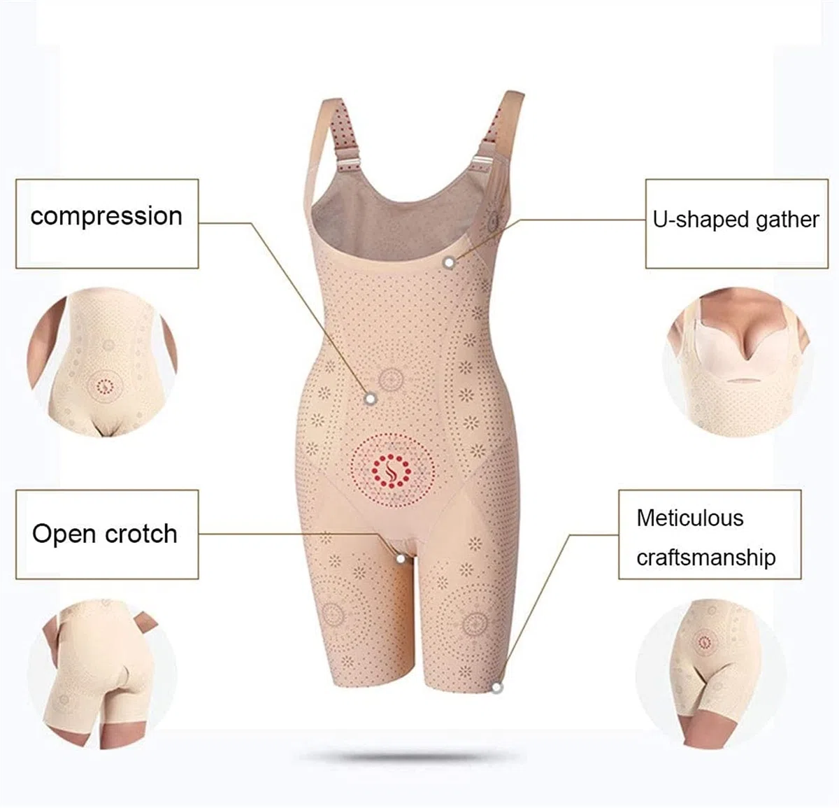 TTDGYYXW Body Invisible para Mujer con Faja volcánica de Busto Abierto, sin Costuras, Cuerpo Completo, Entrepierna Abierta, más Delgado