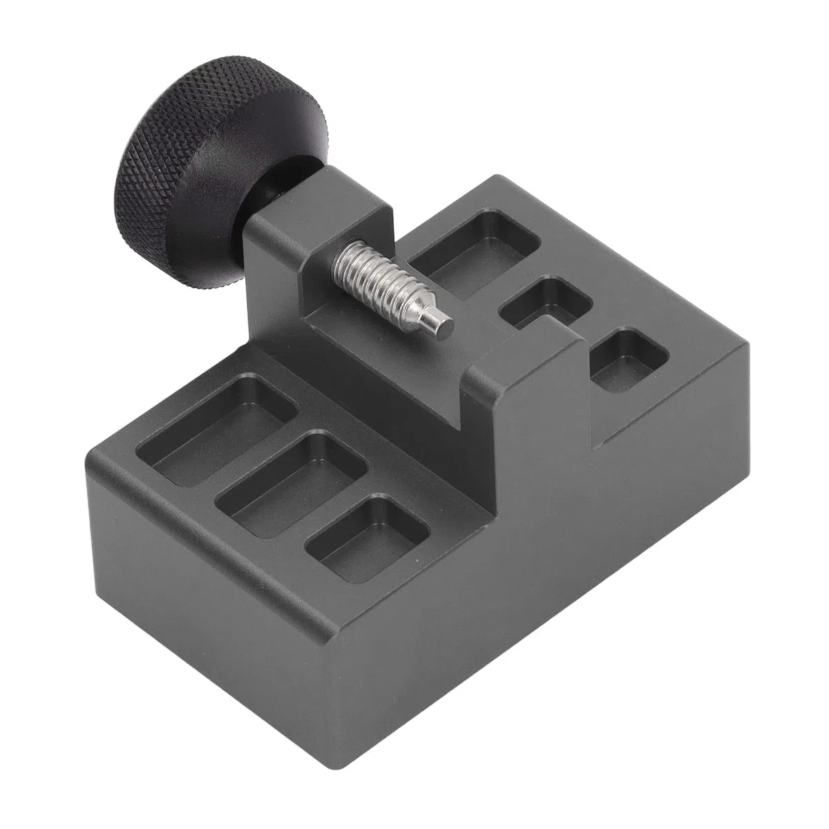 Omabeta Juego de Prensa de Hebilla de Reloj, Herramienta de Aleación de Aluminio de Primera Calidad para Ajuste de Correa, Kit de Reparación para el Hogar, 1 Herramienta, 6 Moldes