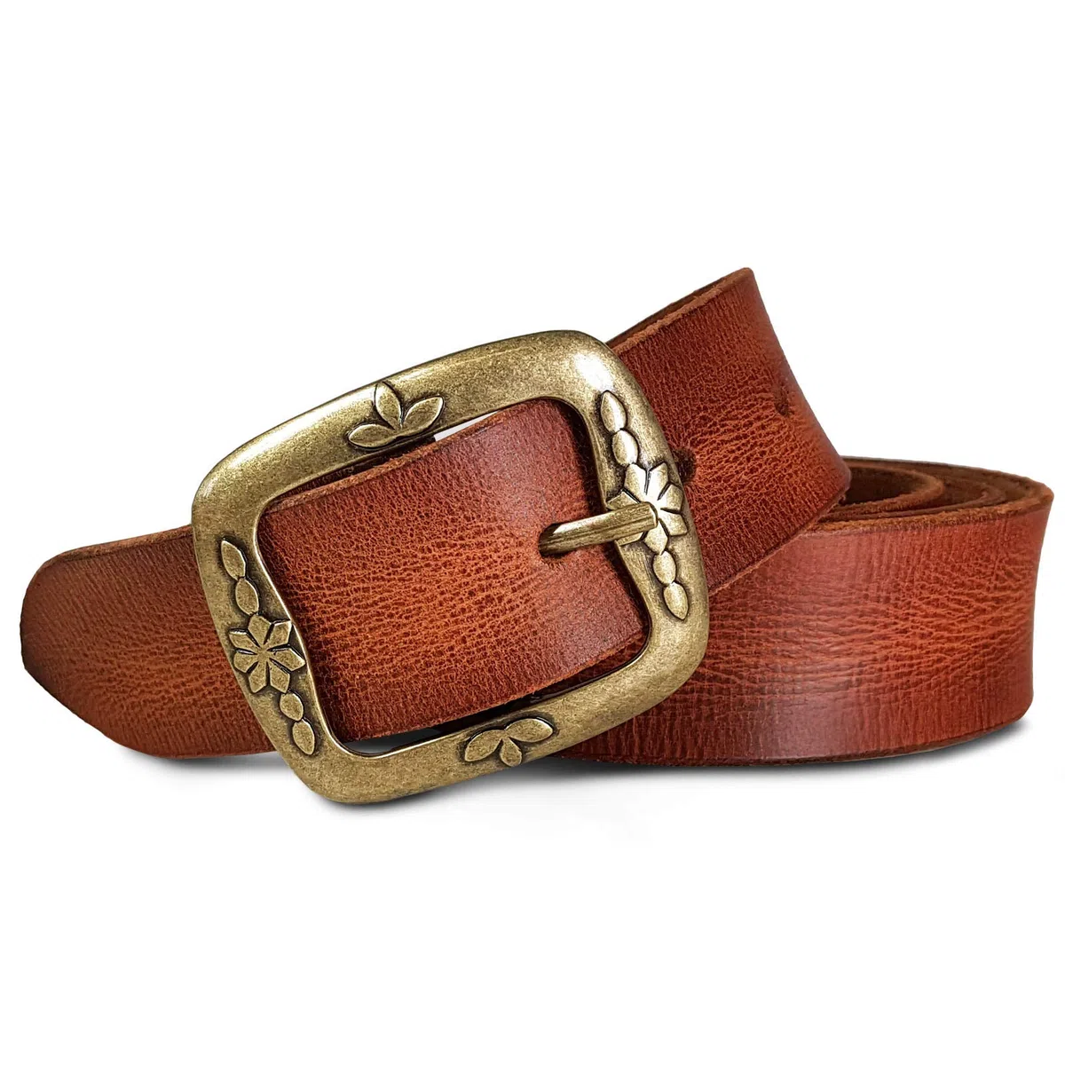 ROYALZ Vintage Cinturón de cuero para mujer hecho de cuero de búfalo de 38mm de ancho para damas