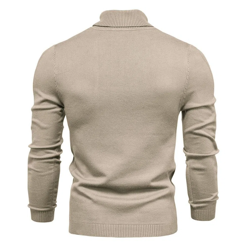 Jersey para hombre Otoño/Invierno Casual Color sólido Cuello Alto