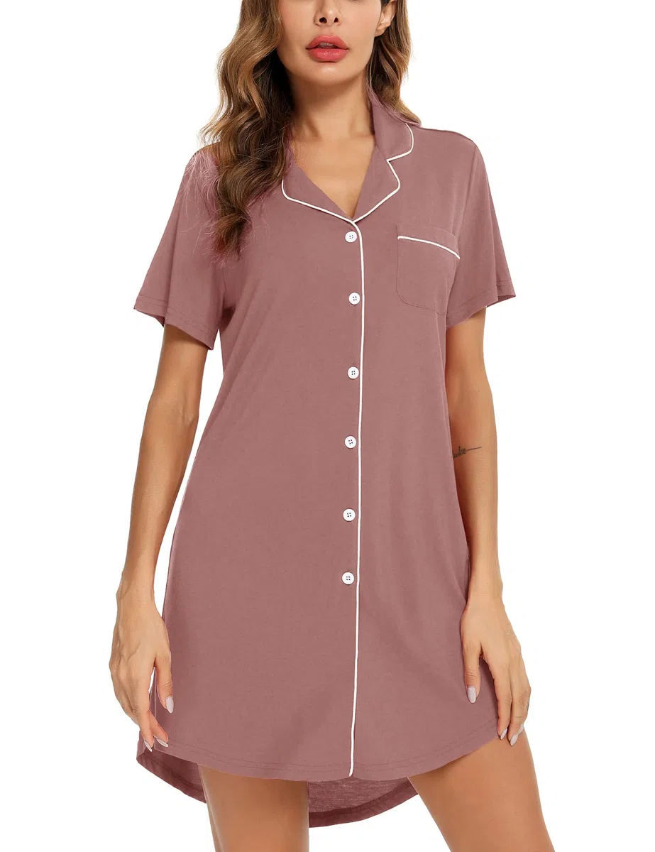 Anjue Conjunto de pijama para mujer, conjunto de pijama de manga larga, con pantalones cortos, cuello redondo, S-2XL