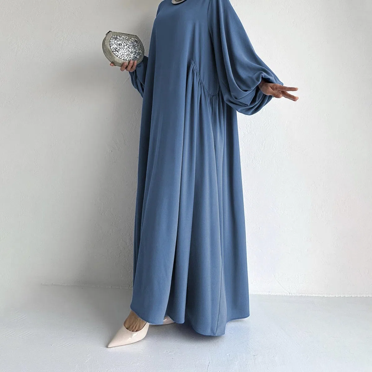 Ramadán Vestido Mujer Abaya Musulmana Largo Suelto juego de 2 piezas Ropa Islámico Kaftan Khimar Islámico Musulmana de una Pieza para Mujer
