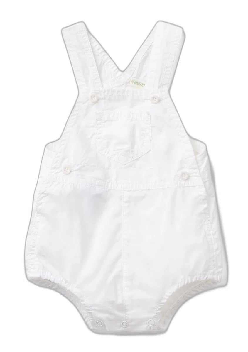 United Colors of Benetton Salopette 4U3KAT011, Peto Bebe Bebé-Niños, Bianco,