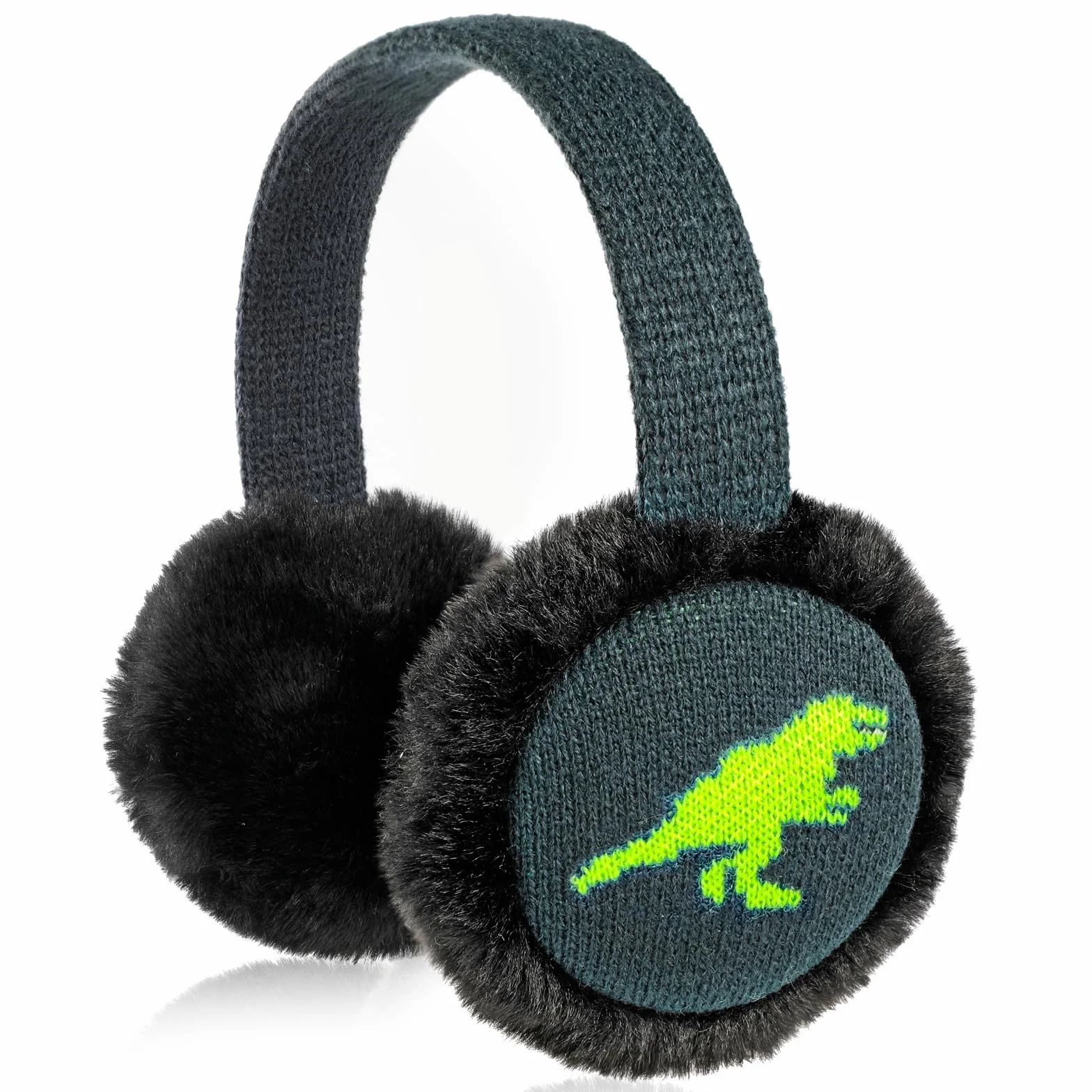 Orejeras Infantiles, Dinosaurio Suave Orejeras de Invierno Ajustables Orejeras de Felpa Cálido para Niños Actividades Aire Libre en Invierno