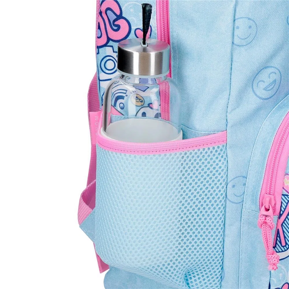 Movom Power Girl Mochila Infantil, Mochila Escolar, Fabricada en Poliéster, Bolsillos Laterales, Tirantes Anchos Ajustables, Asa Superior para colgarla, Sistema Magic Fix.