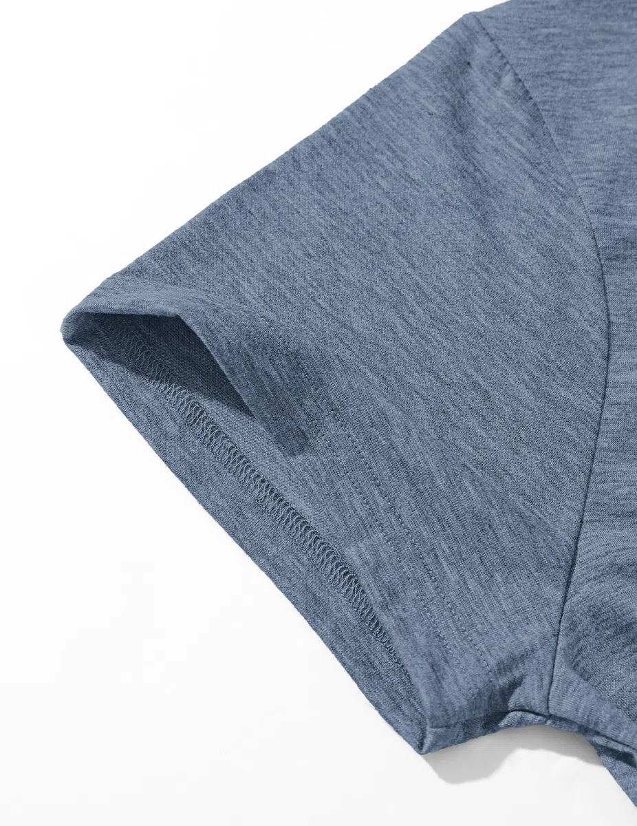 TARAINYA Camisetas Henley Hombre Algodón Manga Corta T-Shirt con Bolsillo para Verano M-4XL