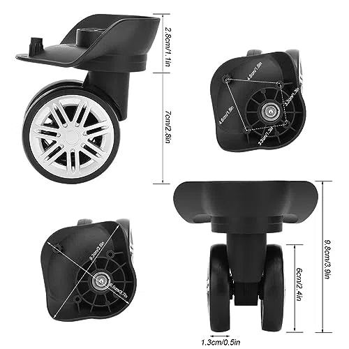 Ruedas de Maleta, Gran Rueda Doble, Silenciosa y Resistente, Caja de Código, Resistente al Agua y Fácil de Usar para Viajes, Camping, Traslados de Oficina y Familia
