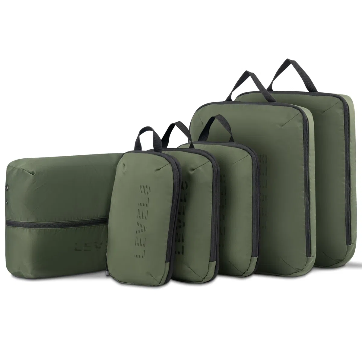 LEVEL8 6 Packing Cubes Extensibles Compresión Viaje Organizador Ropa Verde