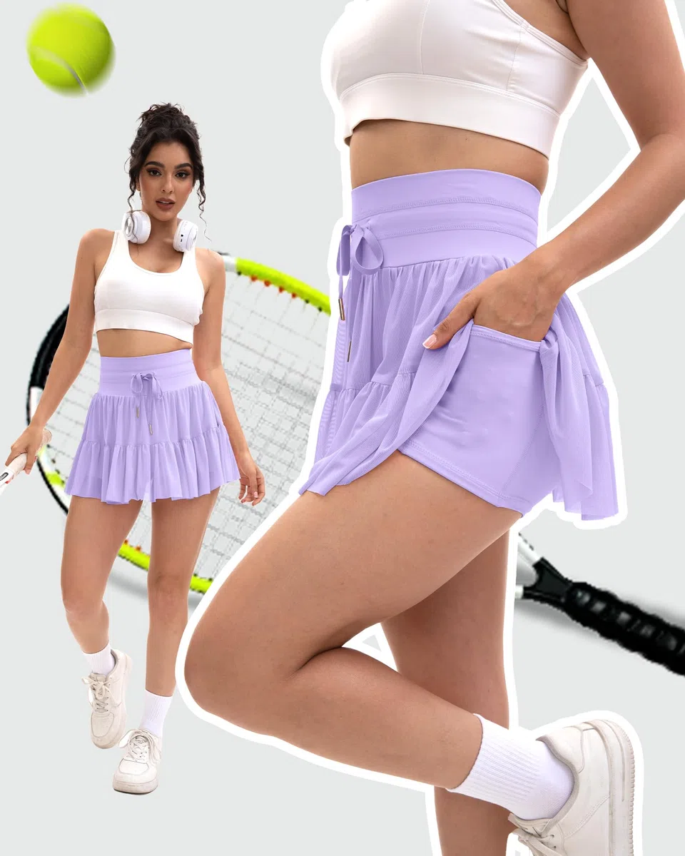 Falda de Tenis de Mujer con Pantalón Corto, Falda de Verano de Cintura Alta para Golf, Running y Yoga