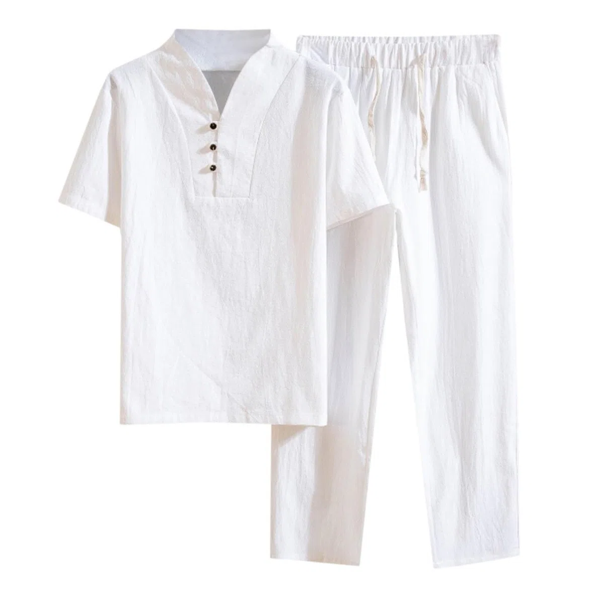 Chándal de dos piezas para hombre de algodón Tai Chi, uniforme de artes marciales, transpirable, manga corta, uniforme de meditación, uniforme de meditación, traje de Kung Fu chino, traje