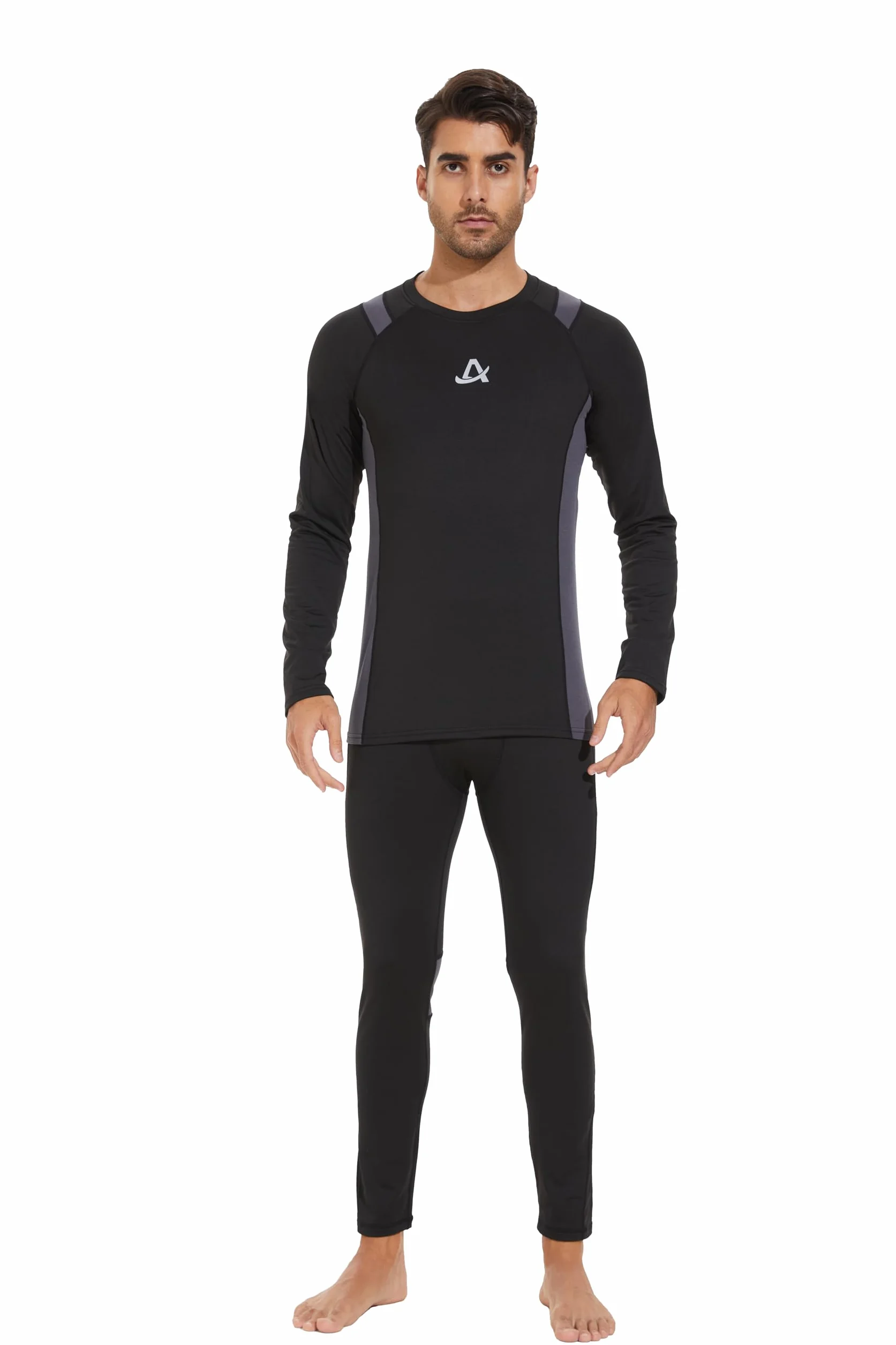 AMZSPORT Ropa Interior Térmica Hombre Conjunto, Camisa y Pantalón de Compresión Funcional de Secado Rápido para Esquí Montaña Ciclismo Fitness