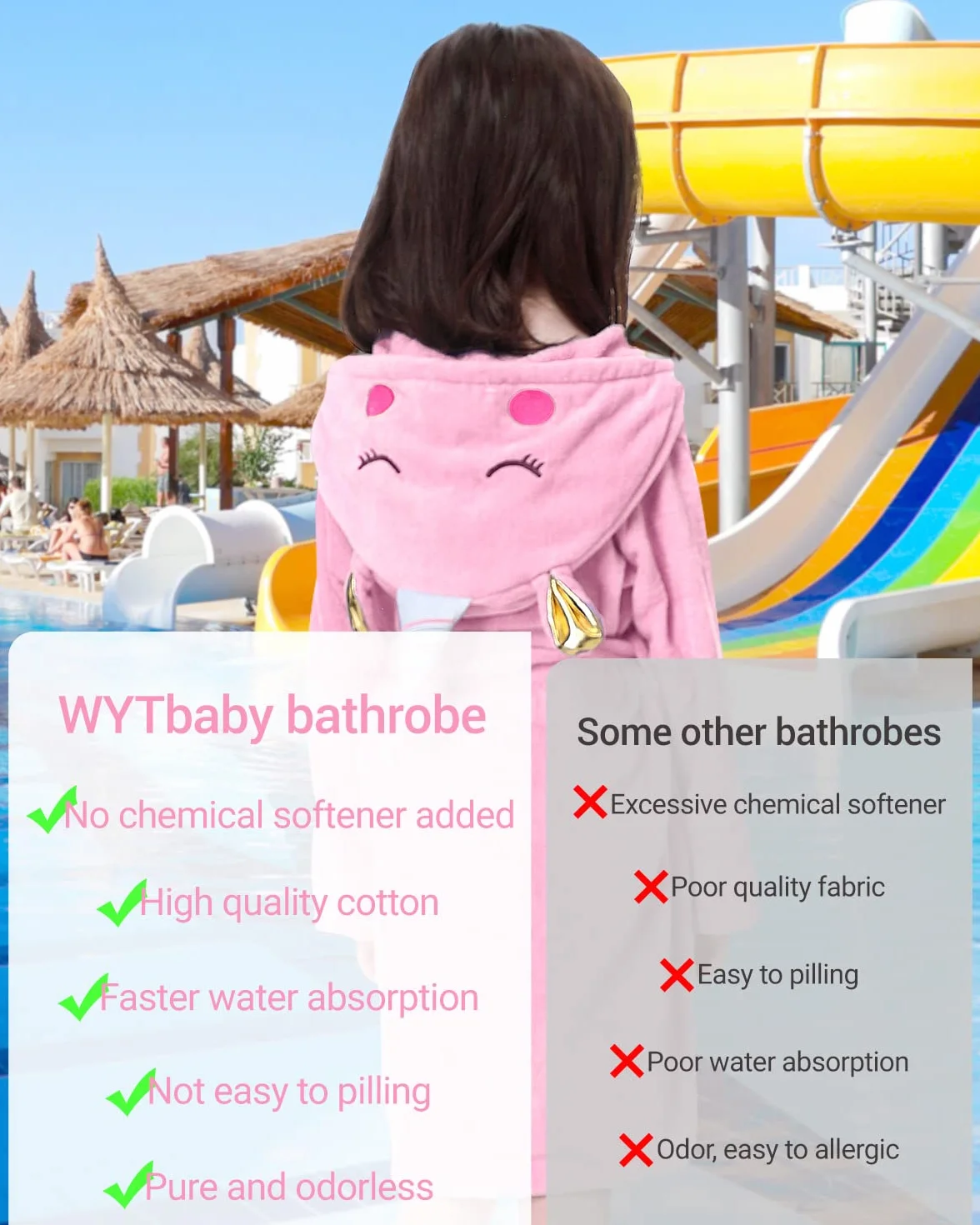 WYTbaby Albornoz Niño Pijama Manta Bebe Con Capucha Algodón Suaves y Ultra Absorbentes Bata Bebe Para Niño y Niña