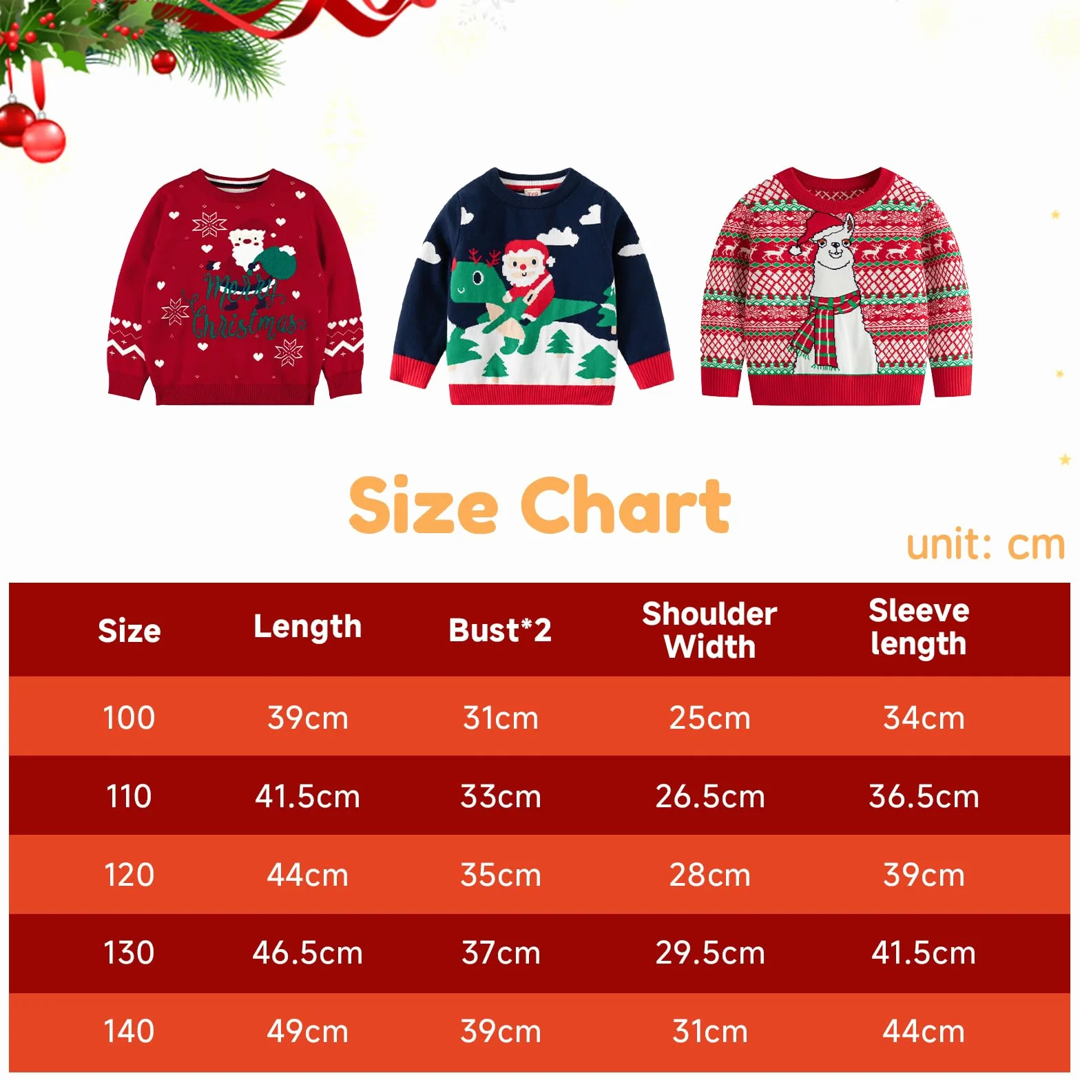 Niños Niñas Jersey de Navidad Sudadera de Punto Suéter Invierno Pull-Over Manga Larga Ciervo 1-6 Años