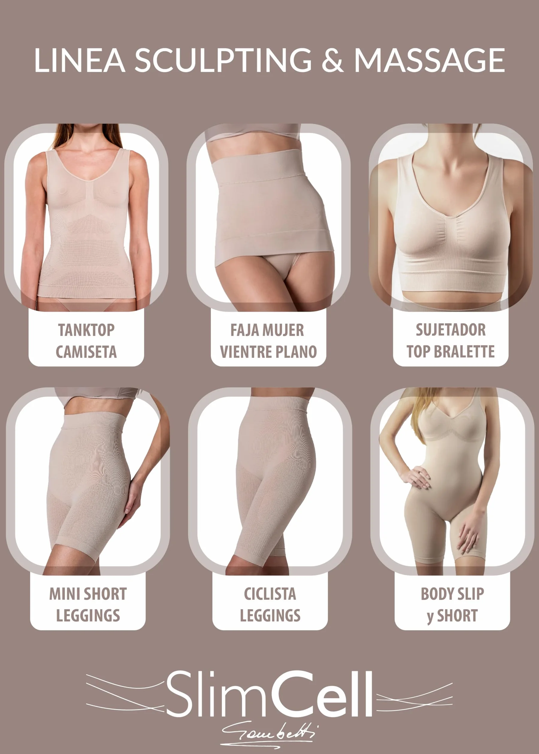 SLIMCELL Leggins Anticeluliticos Mujer Cintura Alta – Fajas Reductoras Mujer Abdomen Adelgazante, Push Up Glúteos, Mallas Deportivas Compresivas Vientre Plano, Ropa Fitness - Made in Italy