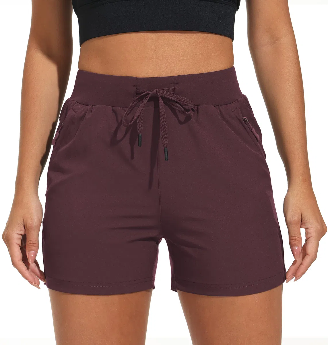 Pantalones Cortos de Senderismo para Mujer - Shorts Deportivos con Cremallera 4" - Secado Rápido, Ligeros para Trekking, Running, Golf y Outdoor