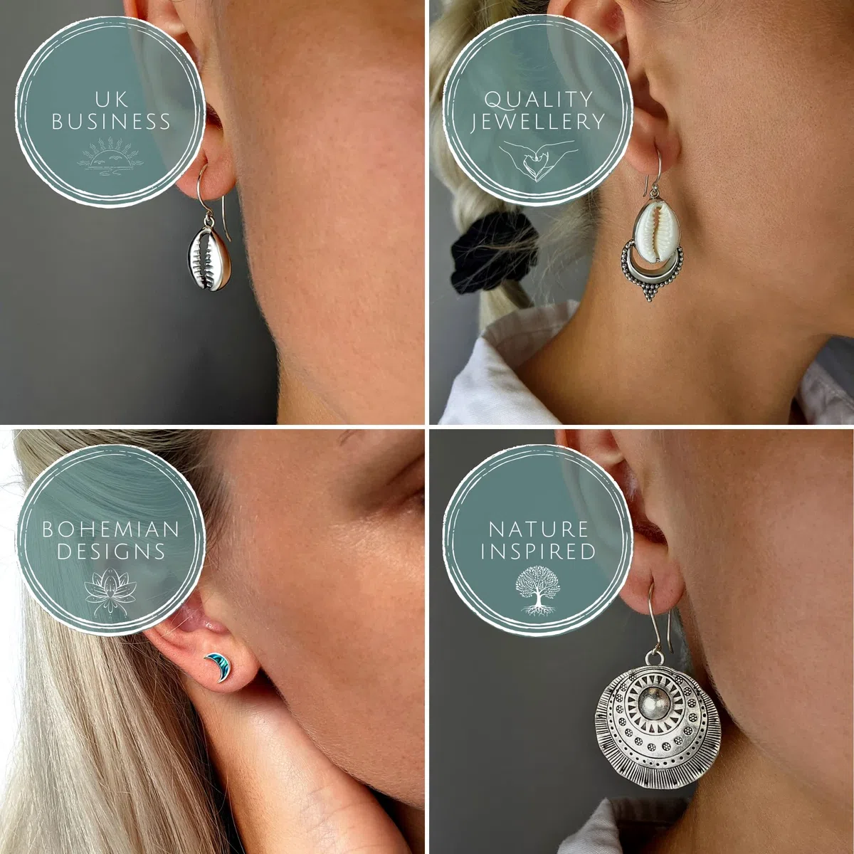 81stgeneration Pendientes de Calibre Falso en Espiral de Cuerno Negro | Expansores Falsos Tribales para Mujer | Dilatadores Falsos Bohemios | Joyería Gótica Surfera Hecha a Mano